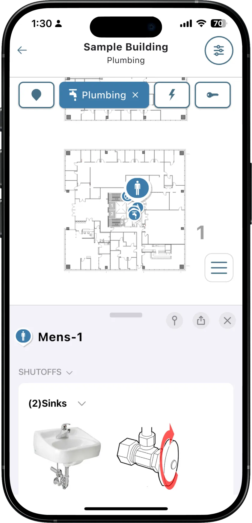 bholt system filtering showing Fire and Life Safety, Mechanical, Electrical, and Plumbing categories